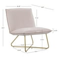 thumbnail image 3 of Linon Kinard Pillow Accent Chair with Gold Metal Legs, Pink Velvet, 3 of 9