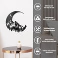 thumbnail image 5 of Moon and Mountains Iron Wall Art Decorations Black Metal Wall Art Decor Mountains Night Scene Wall Sculptures for Home Kitchen Patio Bedroom Living Room Bathroom Outdoor Decoration Metal Black, 5 of 7