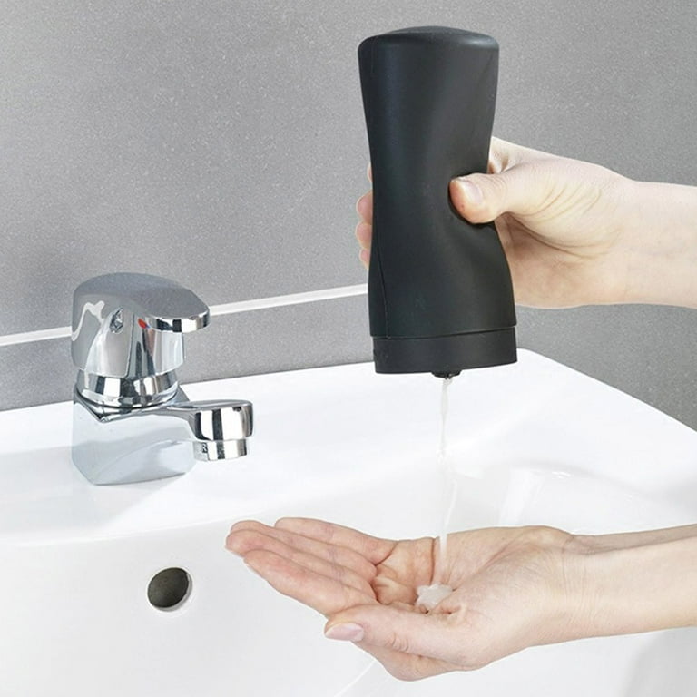 Soap Dispenser, Silicone Divided Bottle Squeeze Type Dish Soap Dispenser  Hand Soap Bottle Dishwashing Liquid Dispensing for Kitchen and Bathroom,  Black 