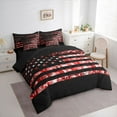 thumbnail image 3 of Homewish Rustic Camo Camouflage 7-Piece Twin Bedding Sets,American Falg Pattern Bedding Comforter Set,Red Black Sheet Sets For Teens,Super Cozy Room Decor Reversible, 3 of 8