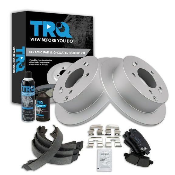 TRQ Rear Brake Pad & Rotor Kit BKA38440 Fits Select 2009-2010 Hyundai Sonata