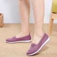 thumbnail image 3 of Vedolay Women's Platform Sneakers Women's Casual Shoes Fashion Solid Color Square Toe Summer Slip-On Sneakers,Purple 7, 3 of 5