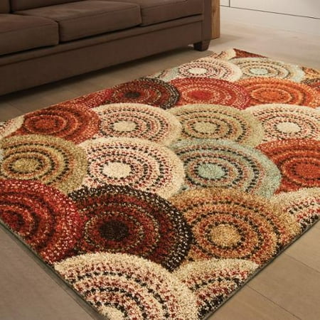 Pure Country Weavers Grande - Carolina Weavers Grand Comfort Collection Pinochle Multi Shag Area Rug (5'3 x 7'6) - 5'3