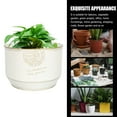 thumbnail image 5 of LEORX Vintage White Iron Flowerpot Leorx Antique Plant Container for Home and Office, 5 of 6