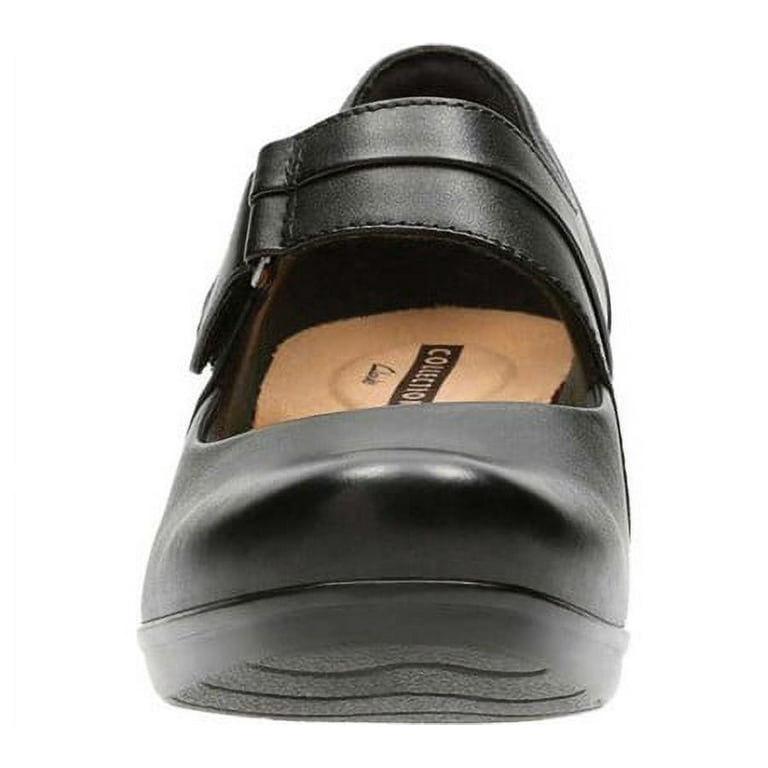 Clarks Women s Emslie Lulin Leather Ortholite Block Heel Mary Jane Pump Walmart