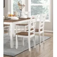 thumbnail image 3 of 7pc Dining Set Table and 6 Side Chairs Set White and Cherry Finish Casual Country Style Wooden Dining Furniture, 3 of 7
