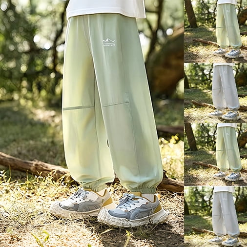 Baby Boy Pants Kids Summer Lightweight Jogger Sports Long Trousers Breathable Easy Move Boys Green 5-6Y