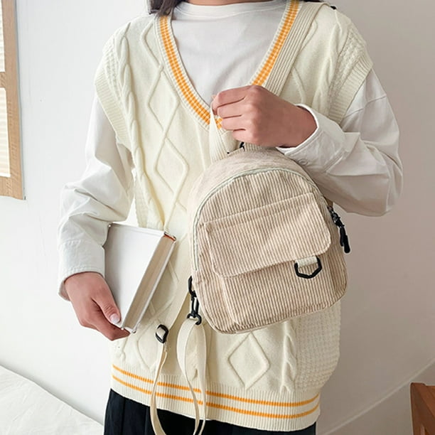 fashion mini backpack supplier TACILIP Mini Backpack Ins Cute OL Commuting Small Cosmetic Bag Corduroy  Texture Student Versatile Schoolbag Adjustable Shoulder Strap Fashion  Design Office Supplies, Mom Gifts
