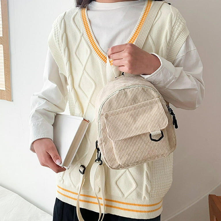 cute mini travel backpack SLYNSHome Small Backpack Purse for Women Cute Mini Backpack Purse Aesthetic Backpack  Mini Bookbag Purse for Travel Camping Hiking - White