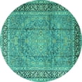 thumbnail image 1 of Ahgly Company Indoor Round Persian Turquoise Blue Traditional Area Rugs, 6' Round, 1 of 4