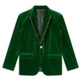 thumbnail image 3 of Miutii Kids Boys Velvet Gentleman Blazer One Button Dressy Suit Jacket Causal Party Formal Tuxedo Dark Green 16, 3 of 9