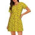 thumbnail image 1 of Vsdgher Canard Dessin Animé Animal Jaune Chemise de Nuit à Manches Courtes Col Rond Mignonne Robe de Nuit Confortable, 1 of 6