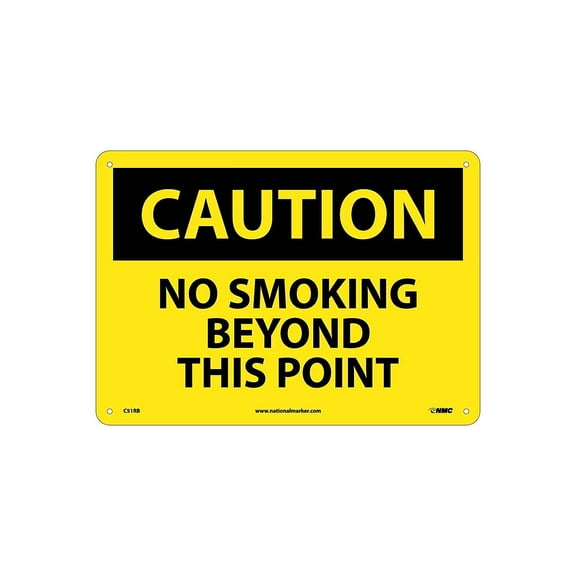 National Marker Caution Signs; No Smoking Beyond This Point 10X14 Rigid Plastic C51RB