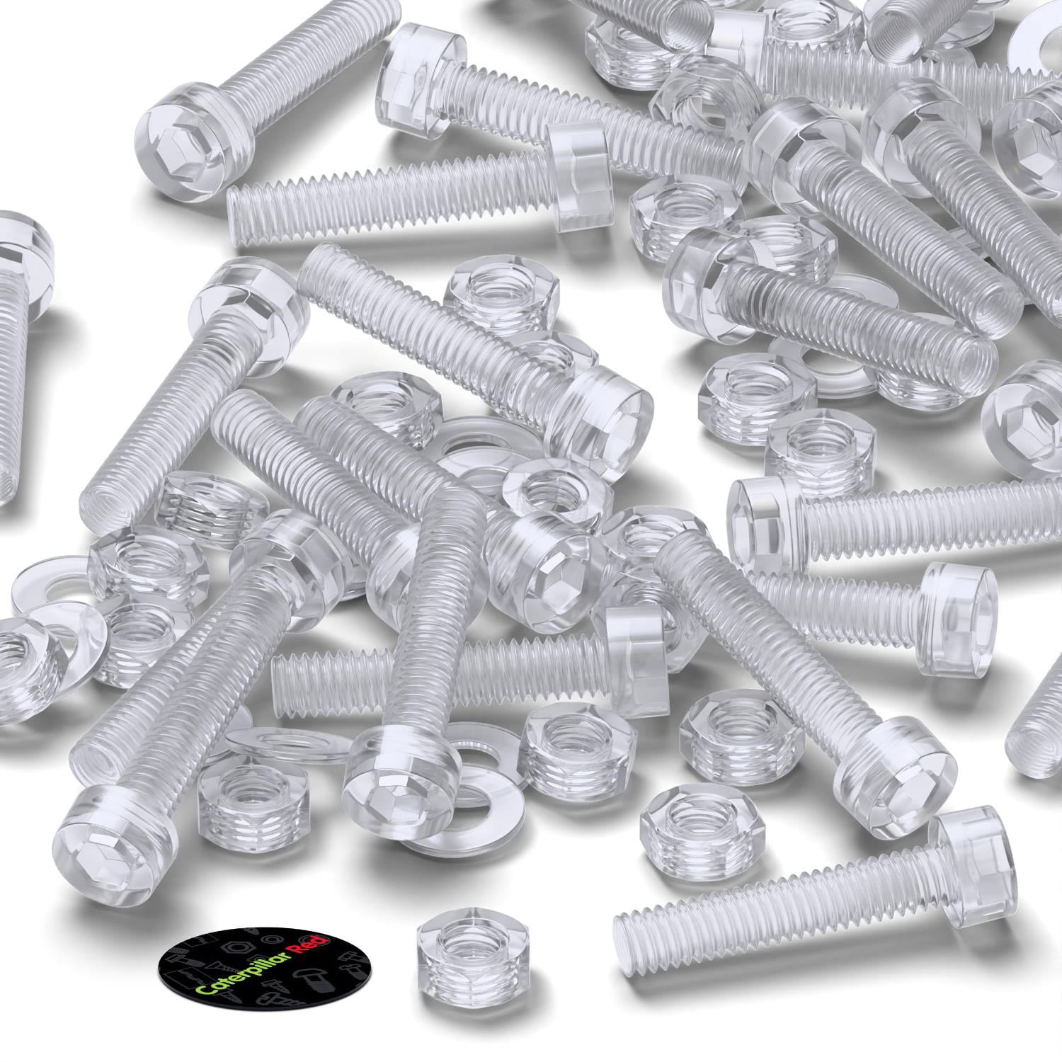 50 x Polycarbonate socket head, hex head, plastic machine screws, M3 x 20mm, Plastic Bolts, Nuts & Washers, (3/32 x 25/32 in)