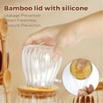 thumbnail image 3 of Sugar Container with Bamboo Lid and Spoon,15 oz Sugar Bowl Glass Jar for Coffee Bar Accessories Coffee Canister Kitchen Decor Housewarming Gift Christmas Refillable Design, 3 of 4