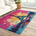 thumbnail image 1 of 3x5 Rug, Eiffel Tower Rug & Home Decor - Front Door Mat Indoor Entrance, Paris Rugs for Entryway, Washable Non Slip Soft Low Pile Small Area Rug, Graffiti Carpet & Room Decorations Y-&125, 1 of 7