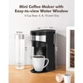 thumbnail image 3 of SIFENE Mini cafetera instantánea de una sola porción, una taza para K Pod y café molido, máquina de café en cápsulas con ventana de agua y recordatorio de descalcificación (negro), 3 of 5