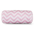 thumbnail image 2 of Majestic Home Goods Decorative Light Blue Chevron Round Bolster Pillow, 2 of 5
