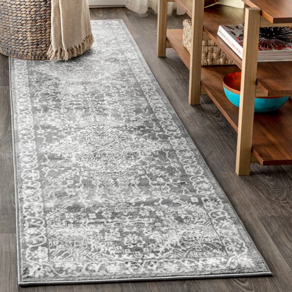 JONATHAN Y MODERN PERSIAN 2 x 8 Runner Rug, Vintage Medallion - Light Gray, MDP100A-28