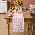 thumbnail image 3 of Table Runner - 48 Inch Long, Pink Easter Kitchen Dining Table Runner Dresser Scarves, Spring Easter Bunny Eggs Floral Buffalo Plaid Farmhouse Decor for Coffee Tables Wedding Party Banquet, 3 of 8