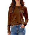 thumbnail image 5 of HLKJKLS Winter Clothing For Women Crew Neck Long Sleeve Basic Printed Tee Comfy Loose Imitation Cotton Versatile Casual Wear Yellow S-4Xl, 5 of 9