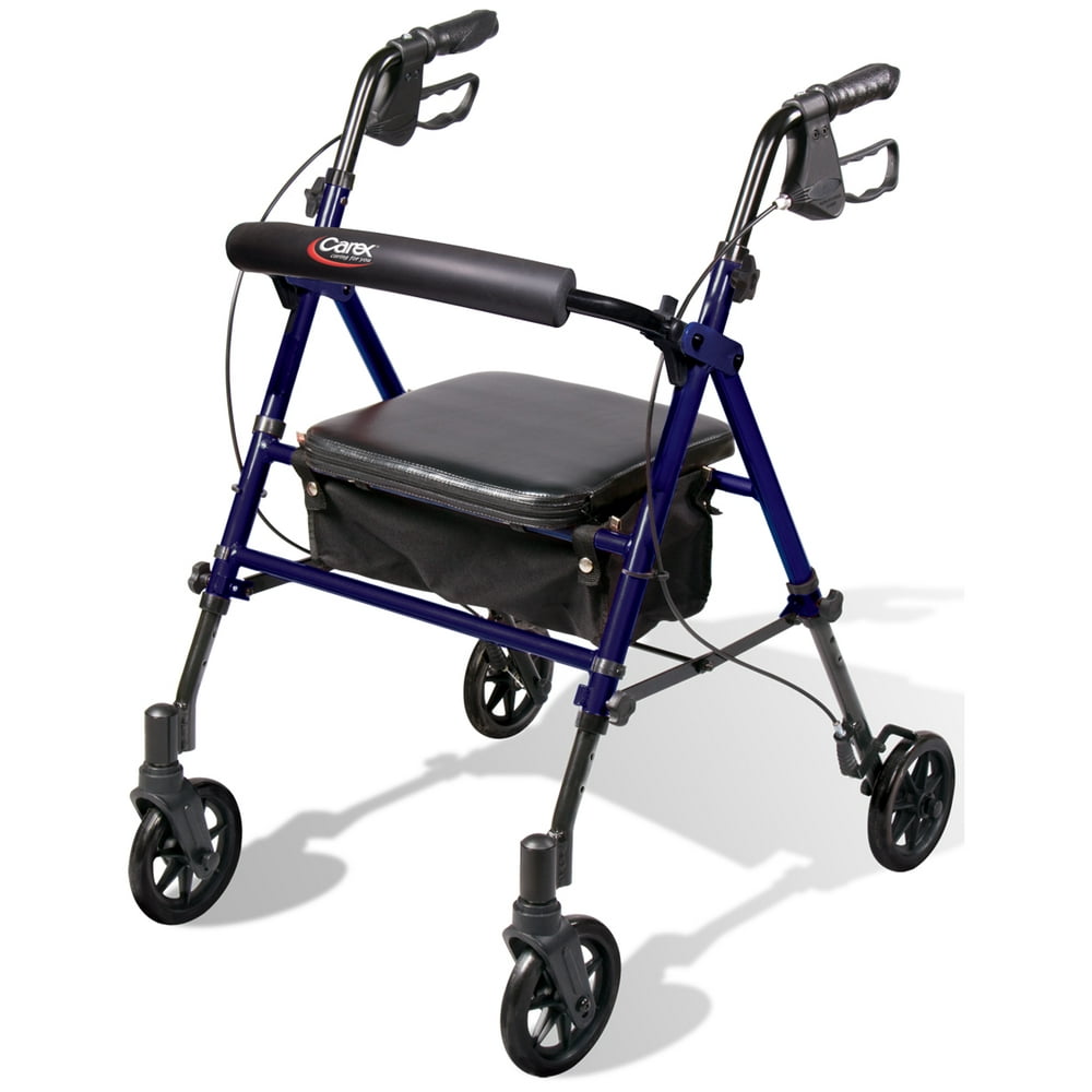 Carex Step N Rest Rollator Walker with Padded Seat, 6" Wheels, Backrest