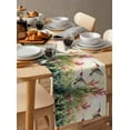 thumbnail image 3 of Hokiten Table Runners 70 Inches Long Dress Scarves, Hummingbird Red Floral Farmhouse Coffee/Dining/Kitchen Table Decor, Holiday Table Runner, Rustic Botanical Green Ombre 13x70 Inch, 3 of 7