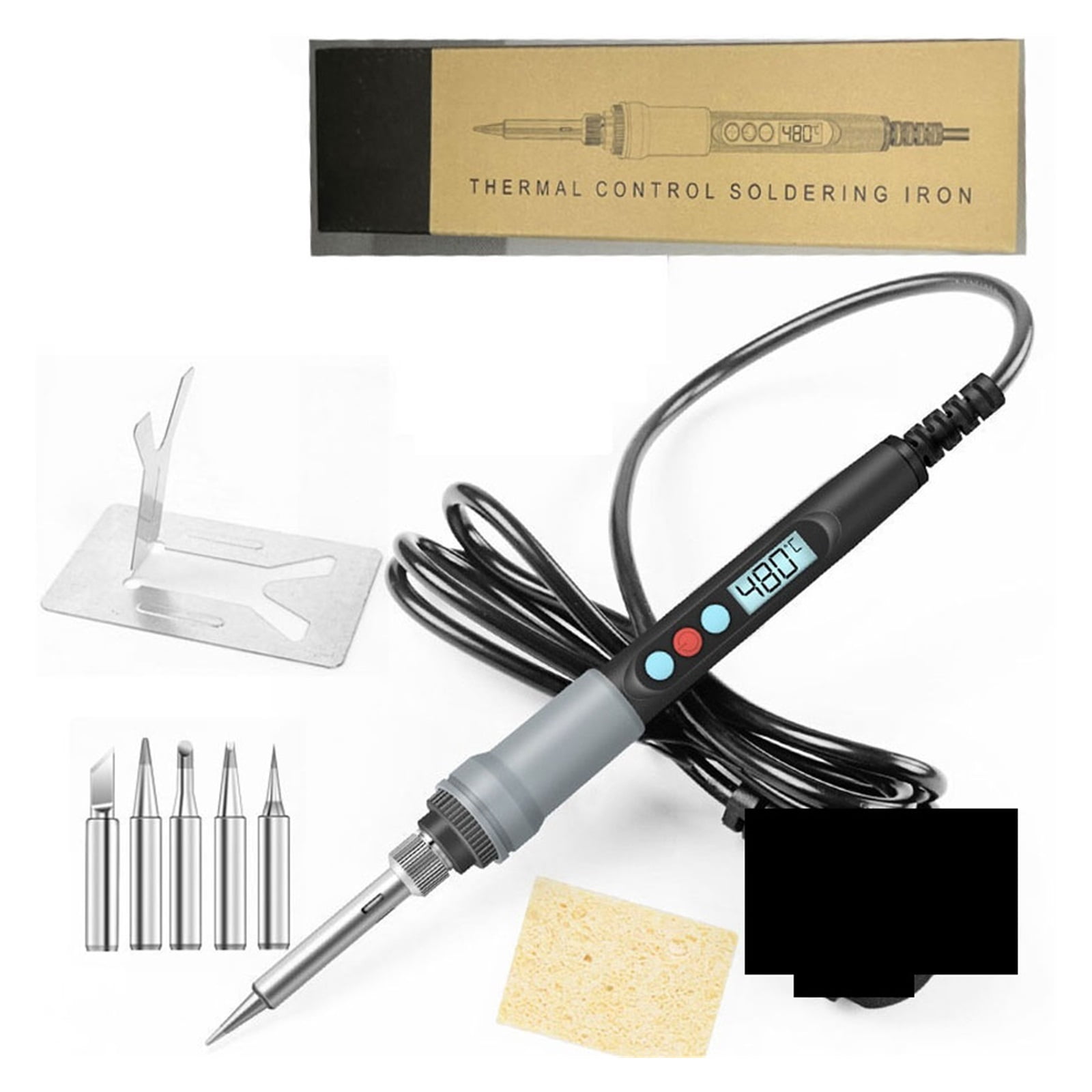 90W Electric Soldering Iron Adjustable Temperature Digital LED Display Electronic Welding Repair Tools Solder Tin Iron Tips ,Internally Heated