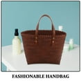 thumbnail image 3 of LOLIPPYY Light Brown Plastic Woven Handbag with Spacious Layout and Stylish Handle Design, 3 of 8