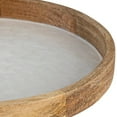 thumbnail image 6 of BIDK Home Handcrafted Round Mango Wood Tray - 16" - Brown and White, 6 of 7
