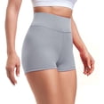 thumbnail image 3 of Charmgo Womens Shorts Clearance, Women Sports Shorts Gym Workout Waistband Skinny Yoga Short Pants Running Shorts for Women Shorts for Women Capri Pants for Women Grey, 3 of 8