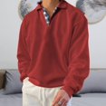 thumbnail image 1 of Men Casual Loose Long Sleeve Button Down Pullover Shirts Sweatshirts V Neck Tops, 1 of 8