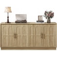 thumbnail image 6 of BFJDM 67" Arched Sideboard Buffet Cabinet, 4 Door Storage Credenza with Adjustable Shelves, Wood Accent Cabinet TV Console for Living Room Dining Room Kitchen, 6 of 7