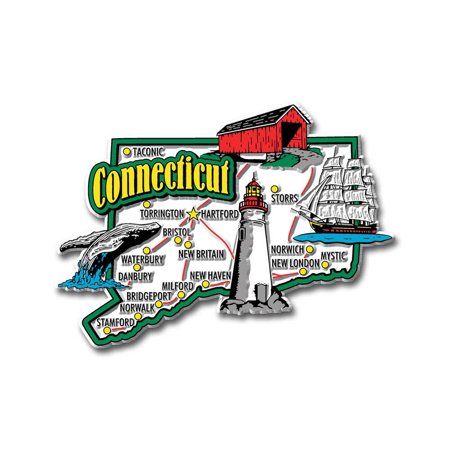 - Connecticut Jumbo State Map Fridge Magnet
