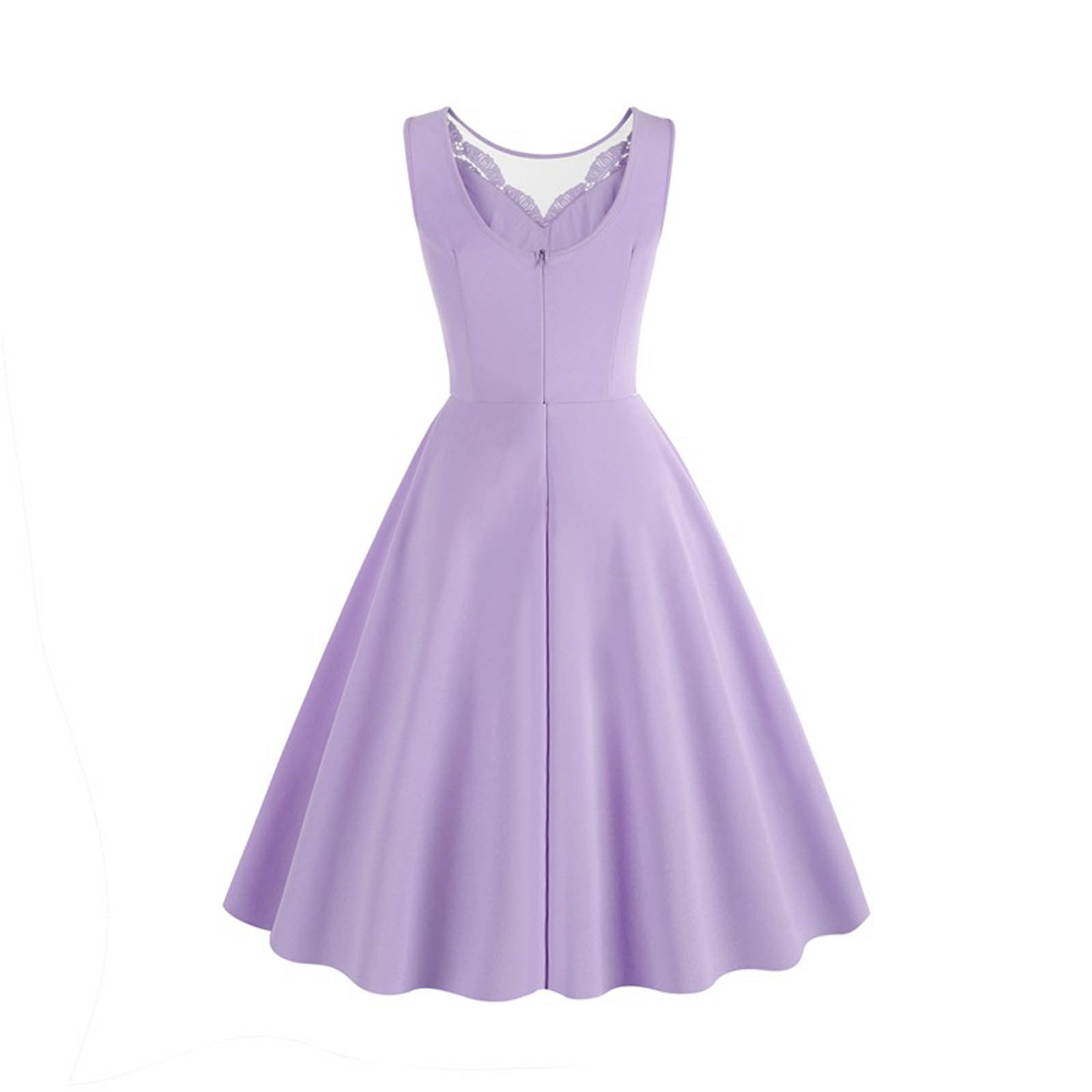 Brglopf Women's Elagant Formal Evening Dress 2023 Summer Prom Wedding Guest Short Bridesmaid Dresses Sleeveless Lace Crewneck Cocktail Party Dresses(Purple,S)