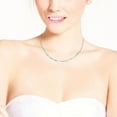 thumbnail image 3 of Fashionable Green Crystal Beads and Pearls Sterling Silver Chain Necklace, 3 of 4