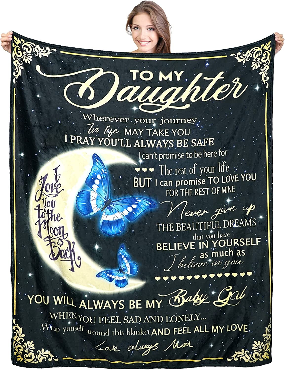 To My Daughter Blanket from Mom & Dad, Gifts for Daughter from Mother