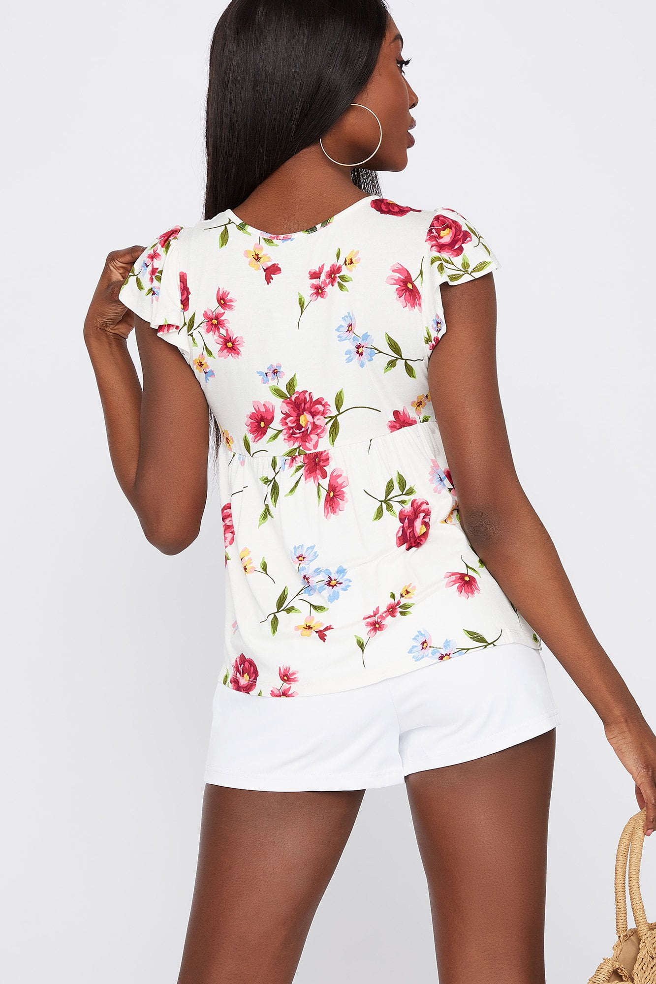 Urban Women's Floral ButtonFront Baby Doll TShirt Walmart Canada