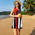 thumbnail image 3 of Gaeub Robe Sans Manches Imprimée Drapeau USA Pompiers pour Femmes, Robe Décontractée de Plage, Robe d'Été Maxi Ample avec Poches, 3 of 7