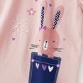 thumbnail image 6 of uikmnh Cute Sweatshirts Girls Long Sleeve Tops Cute Bunny Heart Print Tee Winter Fall Round Neck Shirt Soft Comfortable Kids Casual Blouse Size:5-6 Years, 6 of 8