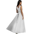 thumbnail image 2 of Vestido largo de dama de honor con cuello en V para mujer, vestido de baile de graduación, fiesta de noche, cóctel, vestidos largos divididos, 2 of 4