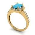 thumbnail image 2 of Clara Pucci 14K Yellow Gold 1.92ct Turquoise Halo Ring for Women, 2 of 8