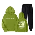 thumbnail image 1 of WEAIXIMIUNG Chandails en Molleton pour Femmes Sans Capuche Ensemble de Pantalons Tendance pour Femmes avec Imprimé Anglais Mignon Sweat à Capuche à Manches Longues, 1 of 4