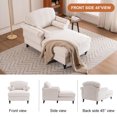 thumbnail image 5 of Aukfa Curved Arm Chaise Lounge Indoor Chair Oversized Mid-Century Modern Chair, 2 Pillows, Chenille, Beige, 5 of 10