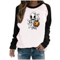 thumbnail image 2 of GaThRRgYP Womens Soft Crew Neck Long Sleeve Shirt,Women's Halloween Printed Round Neck Long Sleeved Oversized Sweatshirt Black S, 2 of 7