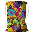 thumbnail image 1 of EREHome comic speech bubbles Storage Basket Laundry Bag with Drawstring 24x32 Inch, 1 of 2