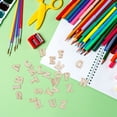 thumbnail image 2 of MasteelfCA 200pcs 15mm DIY Educational Toy Small Natural Wooden Slice Scrapbooking Embellishments DIY Craft Decor (English Letters Pattern), 2 of 8