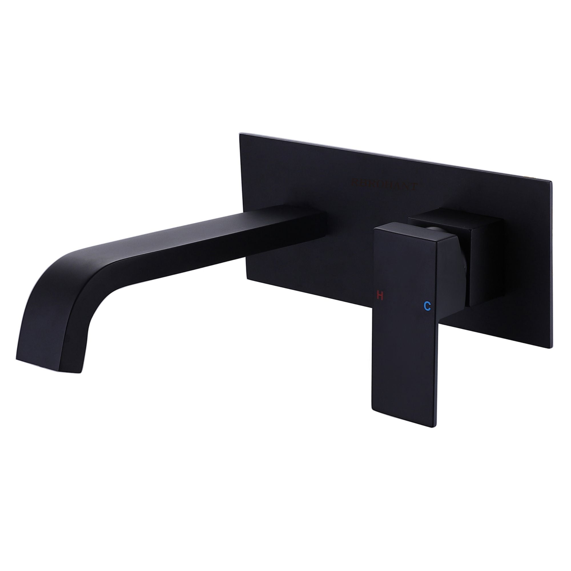 Matte Black Wall-Mount Single Handle Bathroom Faucet