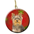 thumbnail image 1 of Flocons de Neige Rouges Ornement en Céramique de Noël Yorkie et Yorkshire Terrier, 1 of 1