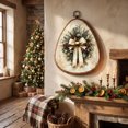 thumbnail image 4 of Vintage Christmas Wreath Wall Art Framed, Rustic Christmas Canvas Prints, Farmhouse Cozy Christmas Hanging Canvas Prints for Home Bedroom Living Room Decoration(A), 4 of 6